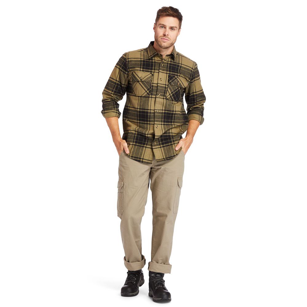 Camisa Masculino - Timberland Pro® Woodfort Heavyweight Flannel Work - IWLHJ2087 - Verde Oliva